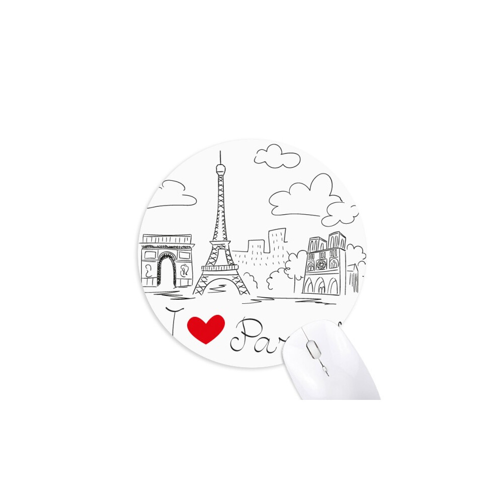 I Love Paris France Eiffel Tower Line Mouse Pad Comfortable Game Office Mat 697184814372