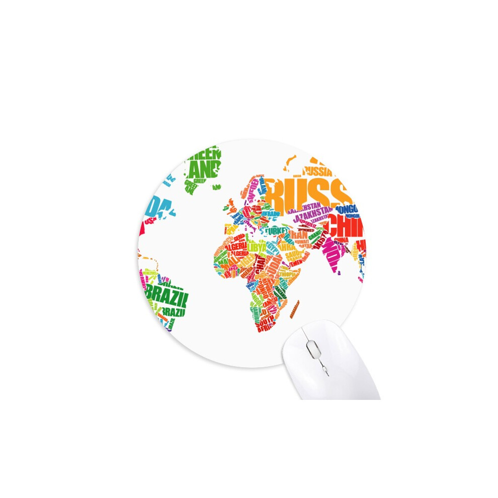 Mutlicolour World Map Countries Name Mouse Pad Comfortable Game Office Mat 697184814396