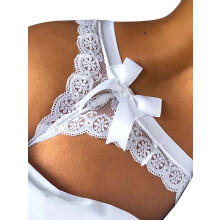 (style2, 2XL) WISEFIN Women's Sexy Lingerie Underwear Crotchless Open Butt Back Lace See-Through Briefs Thong Panties