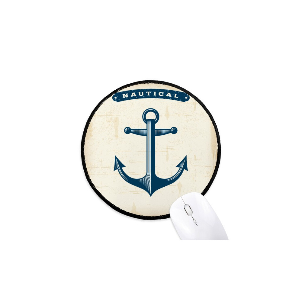 Anchor Droits Adralty Military Ocean Mouse Pad Desktop Office Round Mat For Computer Blue 697184816222