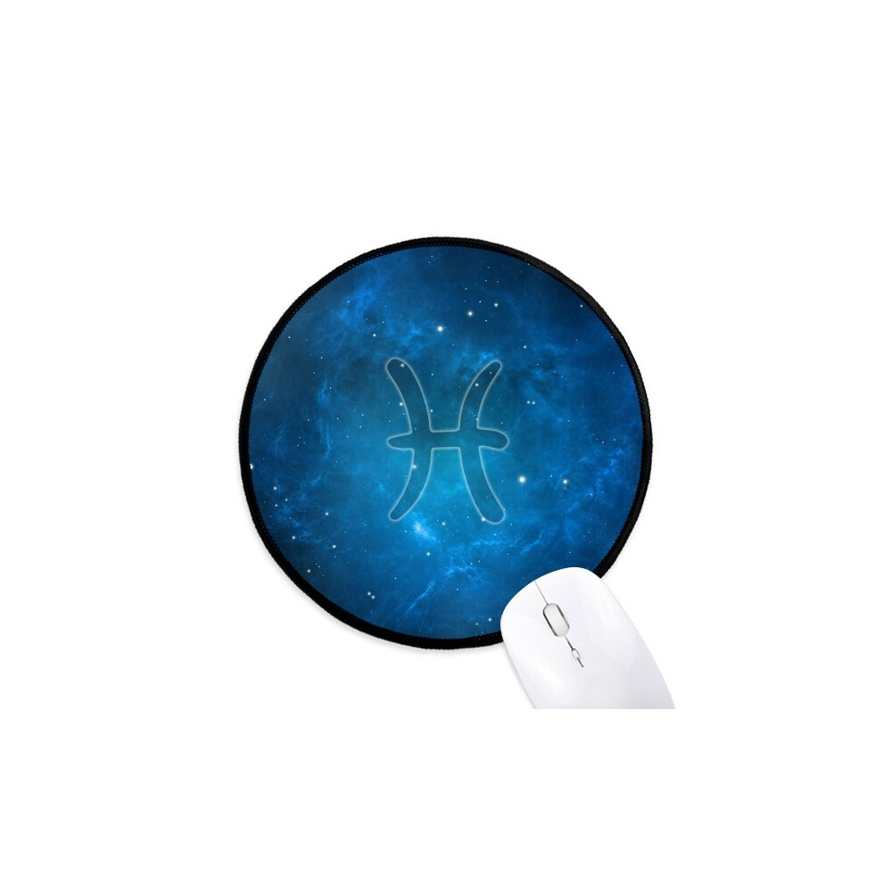 Starry Night Pisces Zodiac Constellation Mouse Pad Desktop Office Round Mat For Computer 697184818462