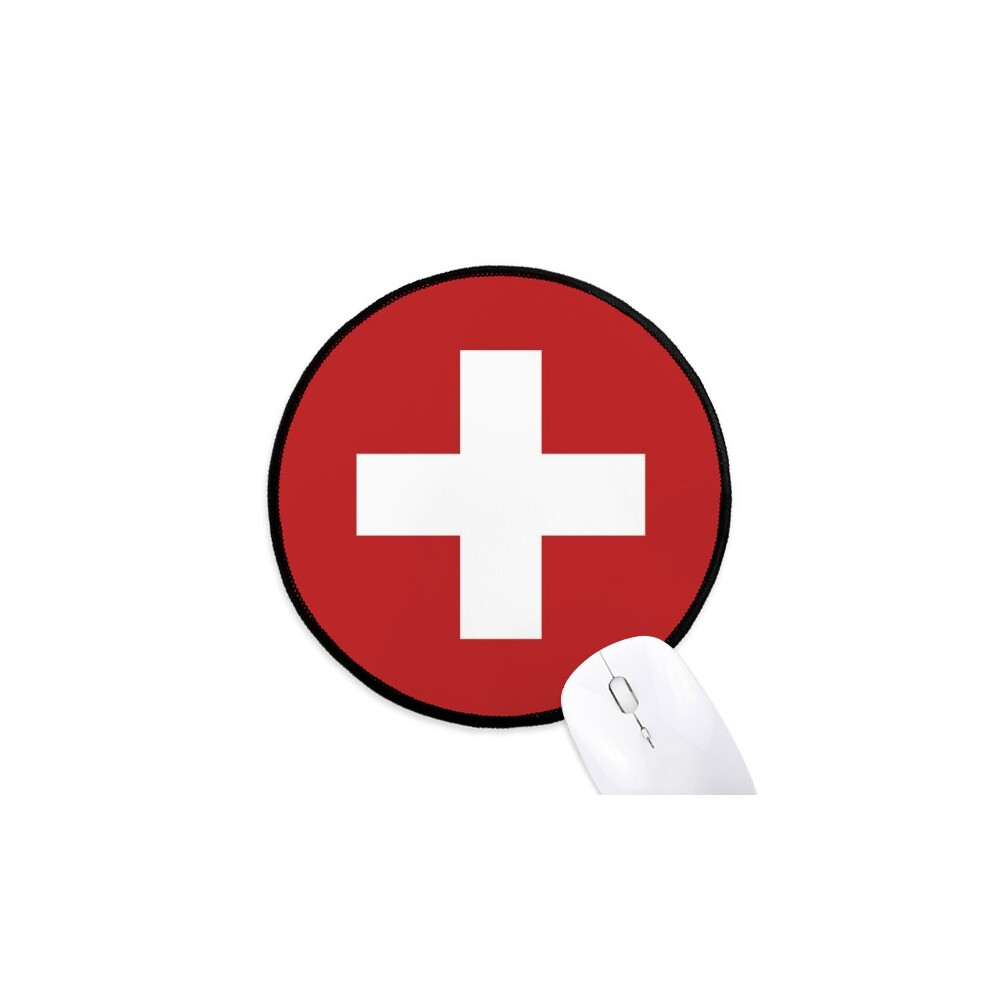 Switzerland National Flag Eu Country Mouse Pad Desktop Office Round Mat For Computer 697184820335