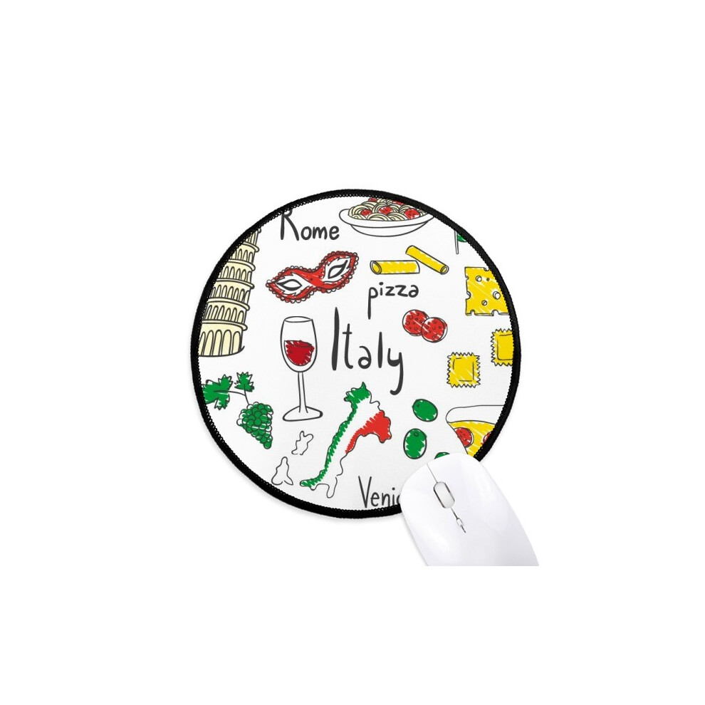 Italy Landscape The Leaning Tower Of Pisa Mouse Pad Desktop Office Round Mat For Computer 697184820458