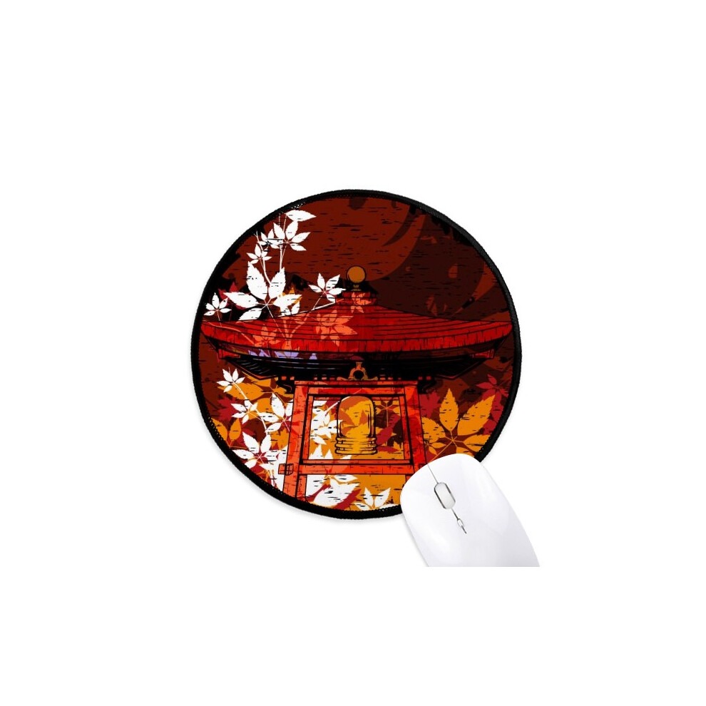Japan Japanese Style Pavilion Mouse Pad Desktop Office Round Mat For Computer 697184820496