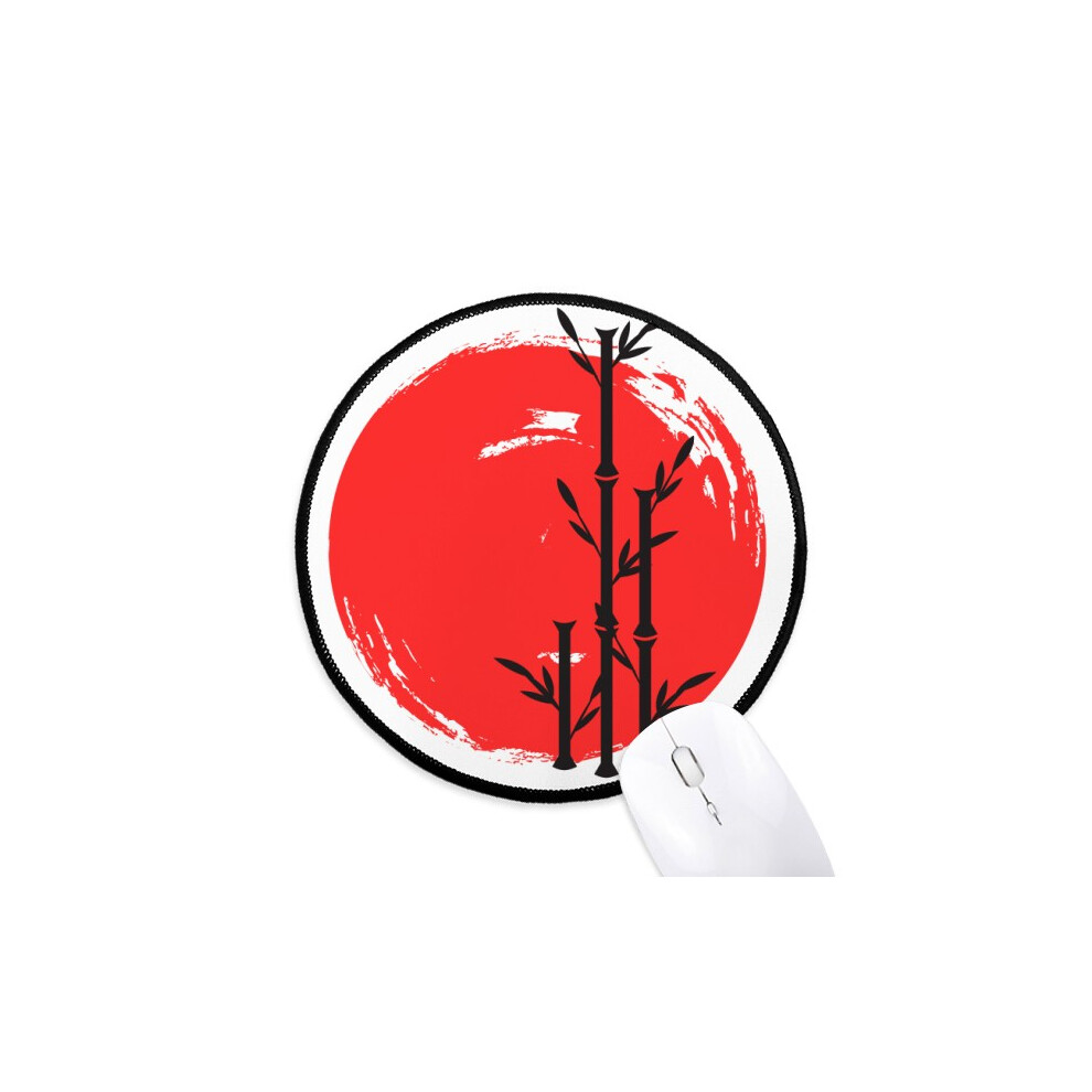Japan Brush Mouse Pad Desktop Office Round Mat For Computer Red/Black 697184820526
