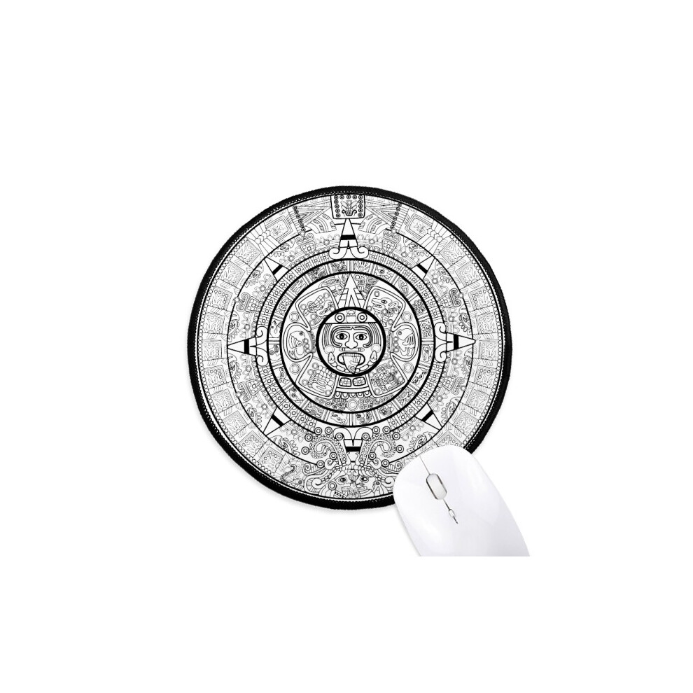 Ancient Egypt Pharaoh Pattern Mouse Pad Desktop Office Round Mat For Computer 697184820618