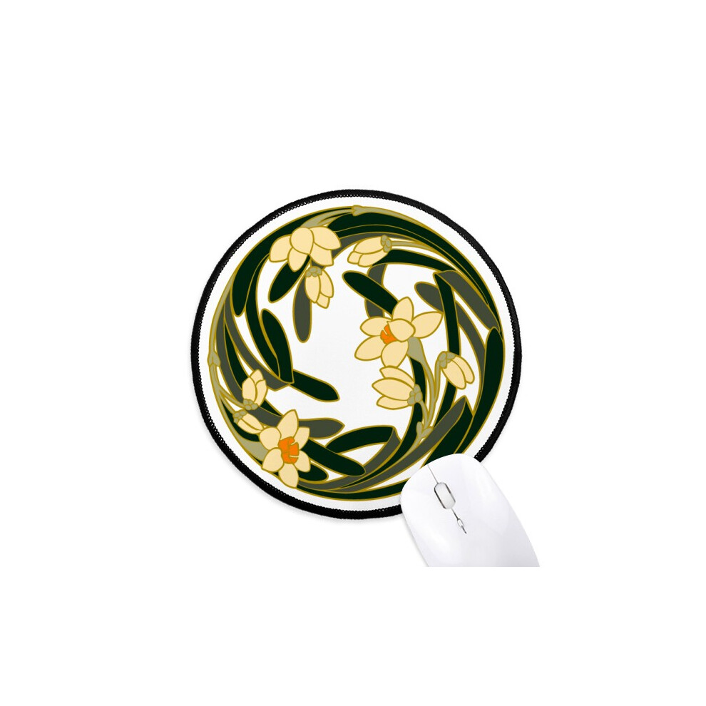 China Flower Bud Art Round Pattern Mouse Pad Desktop Office Round Mat For Computer 697184820663