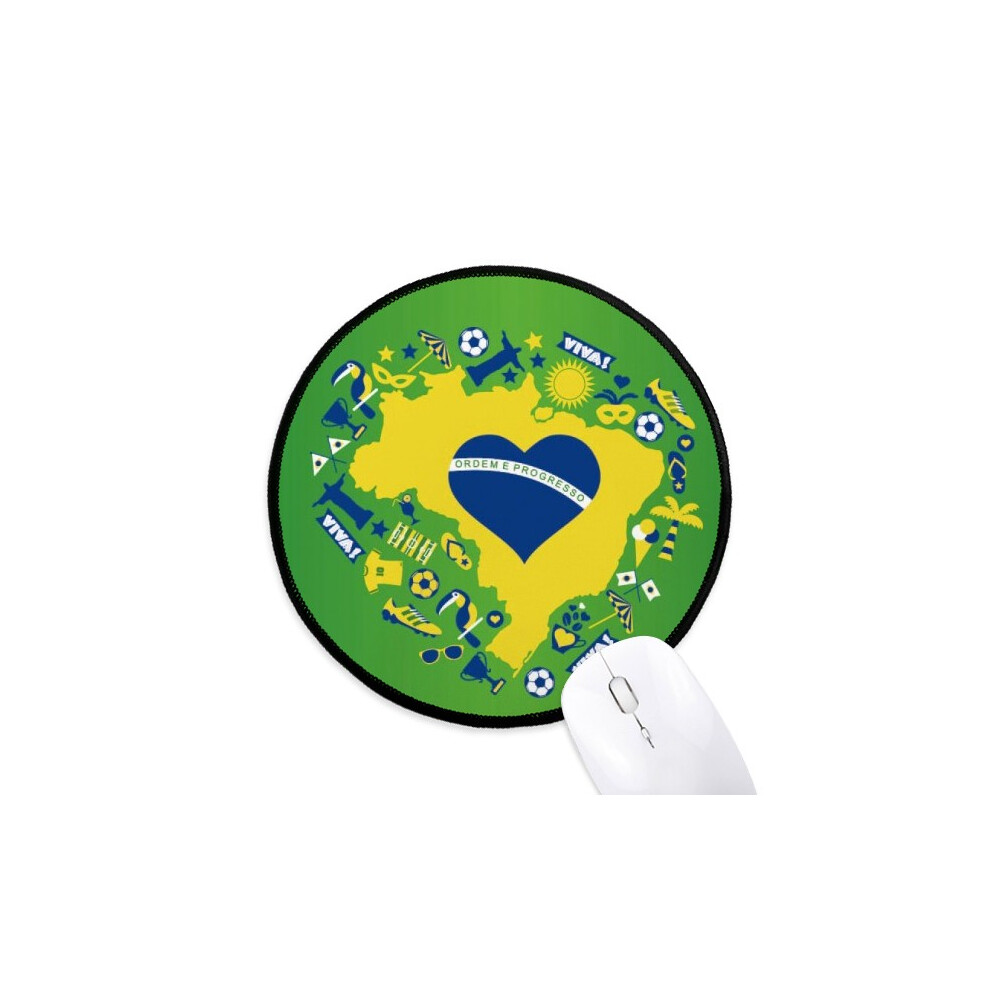 Shaped Orderm Brazil Maps Mouse Pad Desktop Office Round Mat For Computer 697184820748