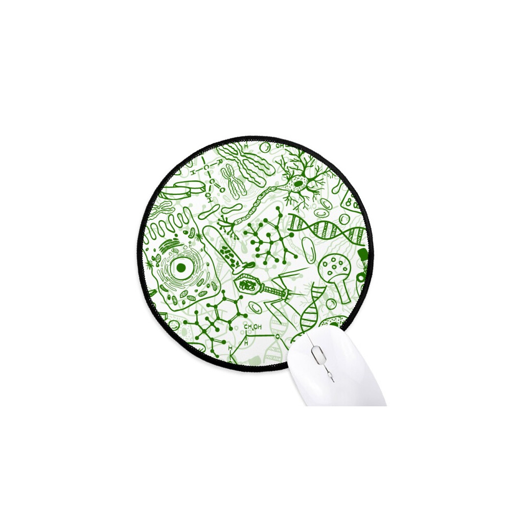Microscope Cells Structure Biological Mouse Pad Desktop Office Round Mat For Computer Green 697184820892