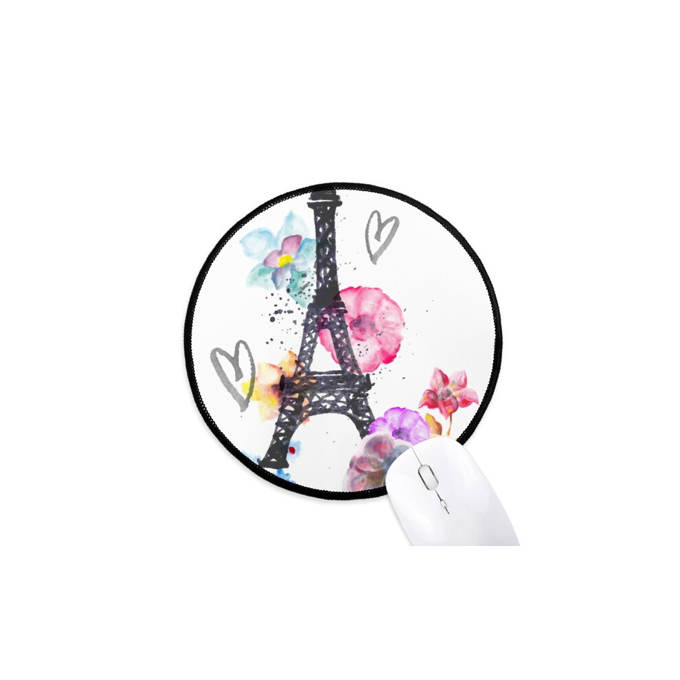 Eiffel Tower Shaped France Mouse Pad Desktop Office Round Mat For Computer 697184820915