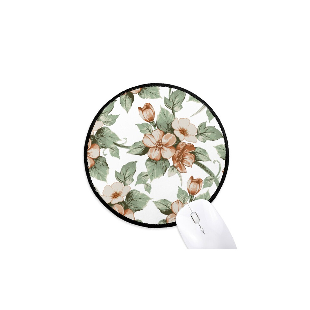 Elegant Rattan Flowers Decorative Mouse Pad Desktop Office Round Mat For Computer 697184820922