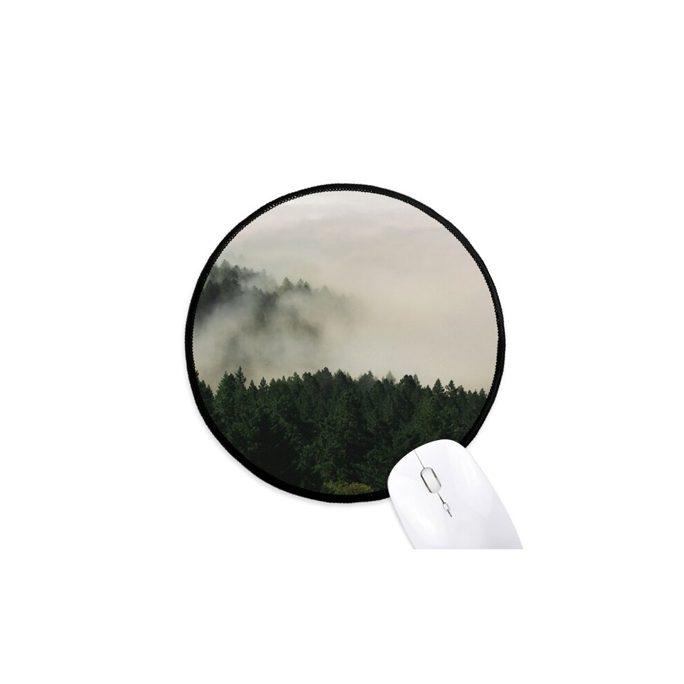 Mountain Fog Cloud Mouse Pad Desktop Office Round Mat For Computer 697184821059