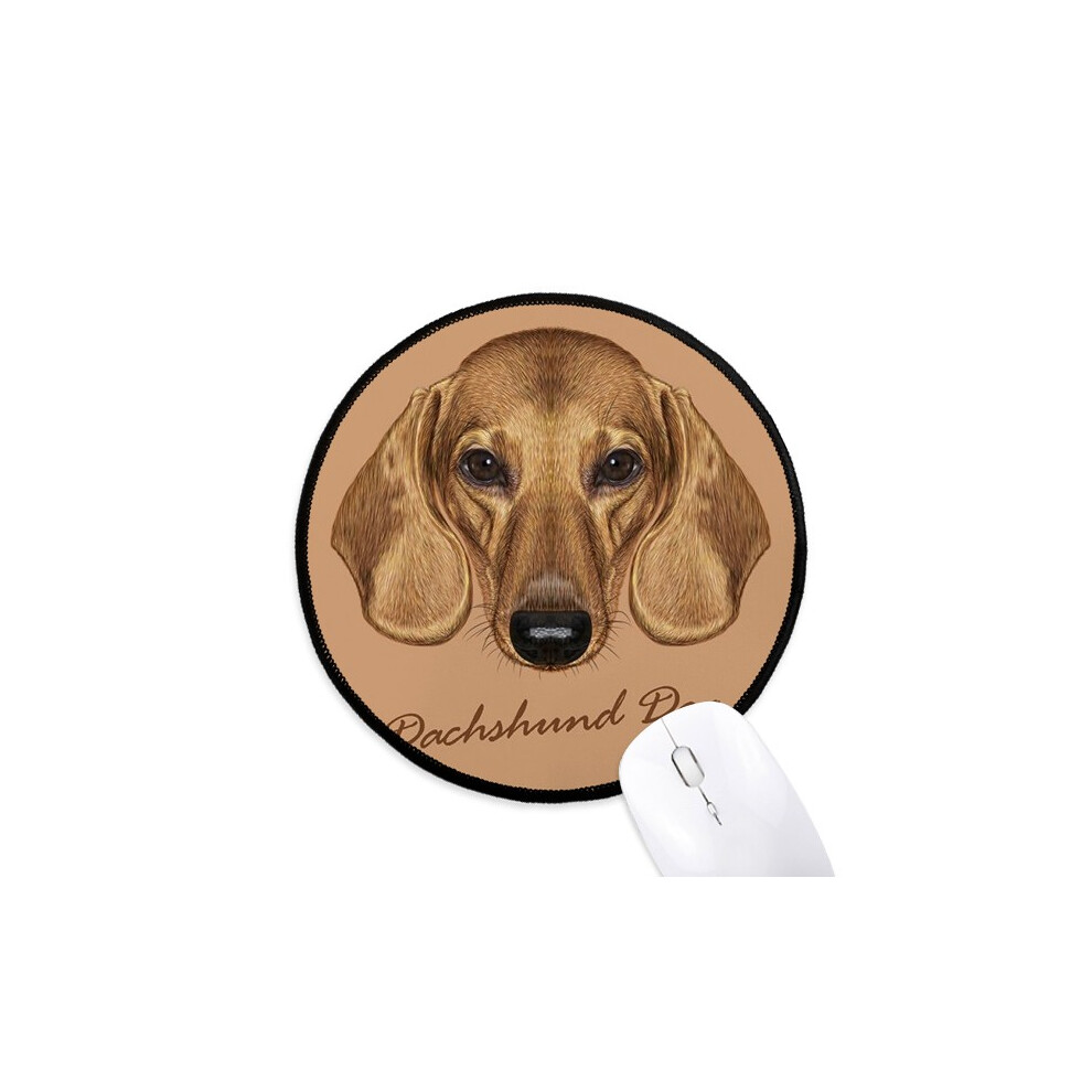 Short-Leg Dachshund Dog Animal Mouse Pad Desktop Office Round Mat For Computer Brown 697184821073