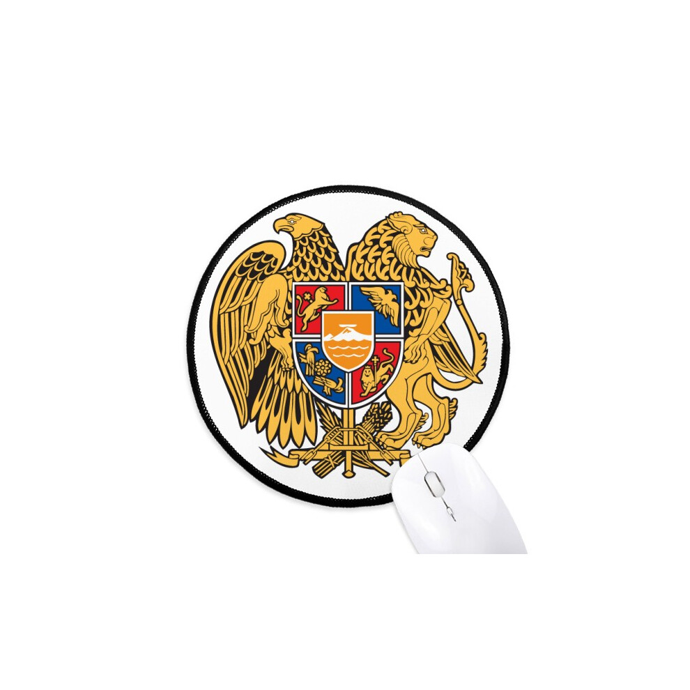 Yerevan Armenia National Emblem Mouse Pad Desktop Office Round Mat For Computer 697184821172