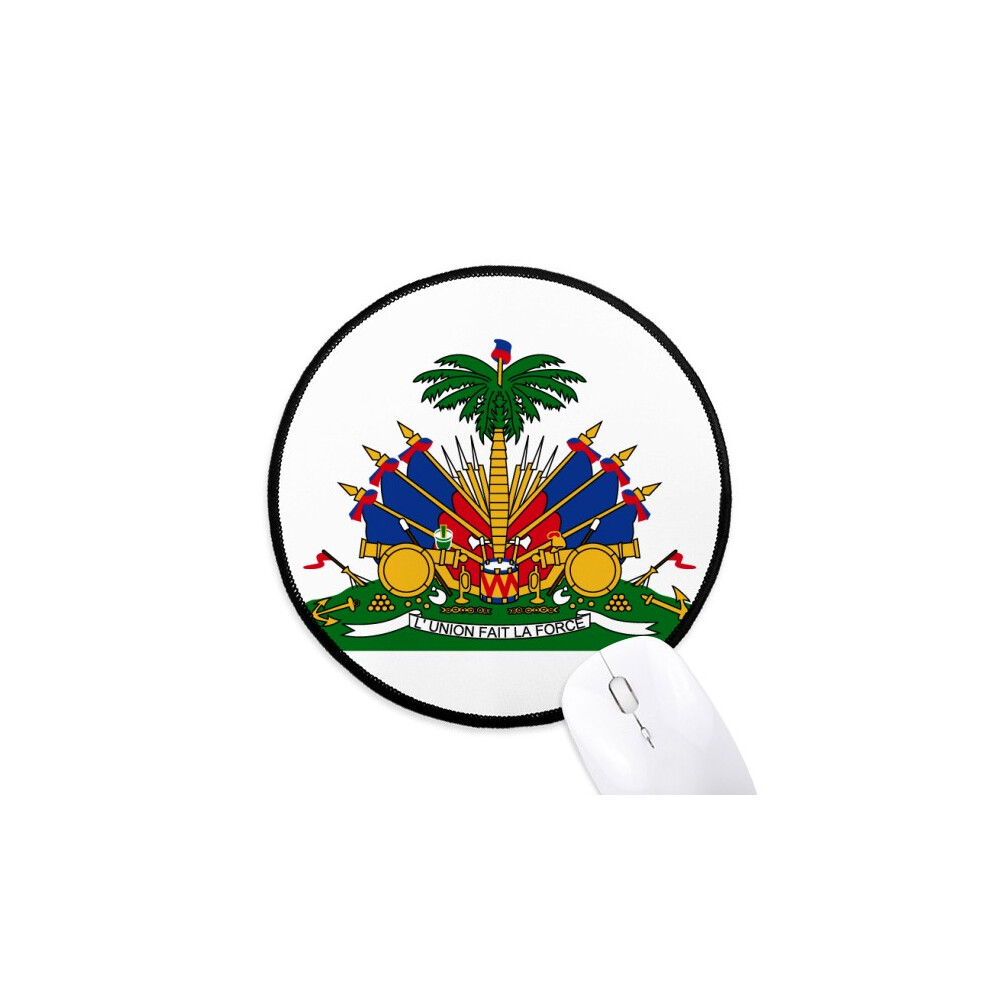 Haiti North America National Emblem Mouse Pad Desktop Office Round Mat For Computer 697184821202