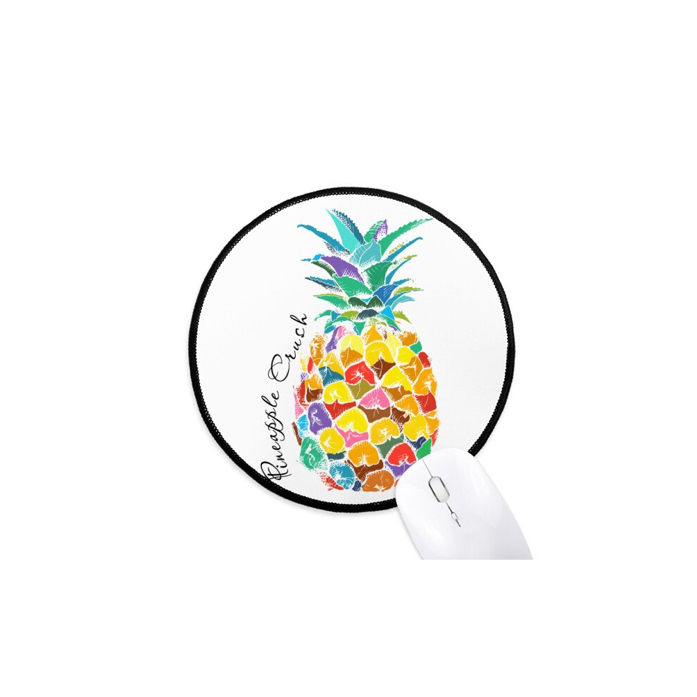 Watercolor Pineapple Tropical Fruit Mouse Pad Desktop Office Round Mat For Computer 697184821448