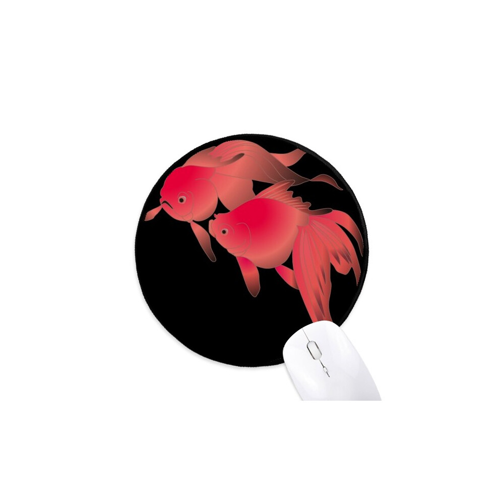 Painting Japanese Culture Fish Mouse Pad Desktop Office Round Mat For Computer 697184821622