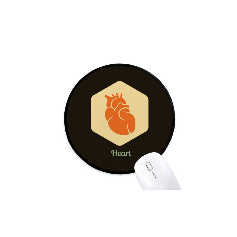 Body Heart Mouse Pad Desktop Office Round Mat For Computer 697184821660