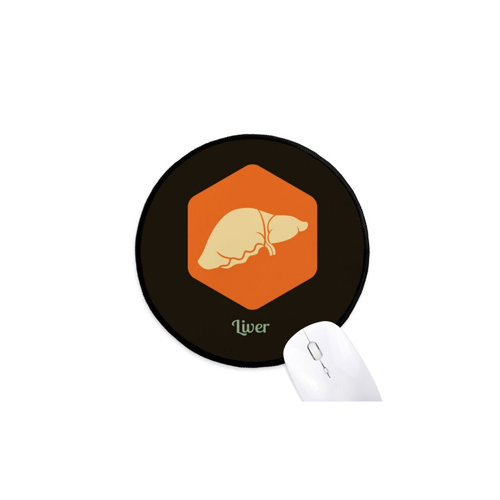 Body Liver Mouse Pad Desktop Office Round Mat For Computer Orange 697184821677