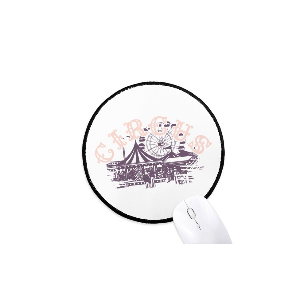 Amusement Park Pattern Mouse Pad Desktop Office Round Mat For Computer 697184821752