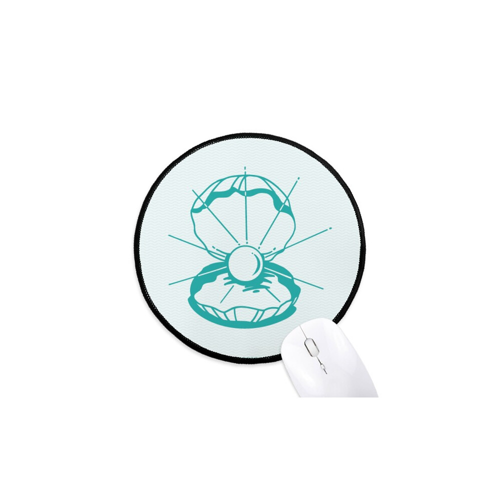 Scallop Marine Life Illustration Mouse Pad Desktop Office Round Mat For Computer Green 697184821875