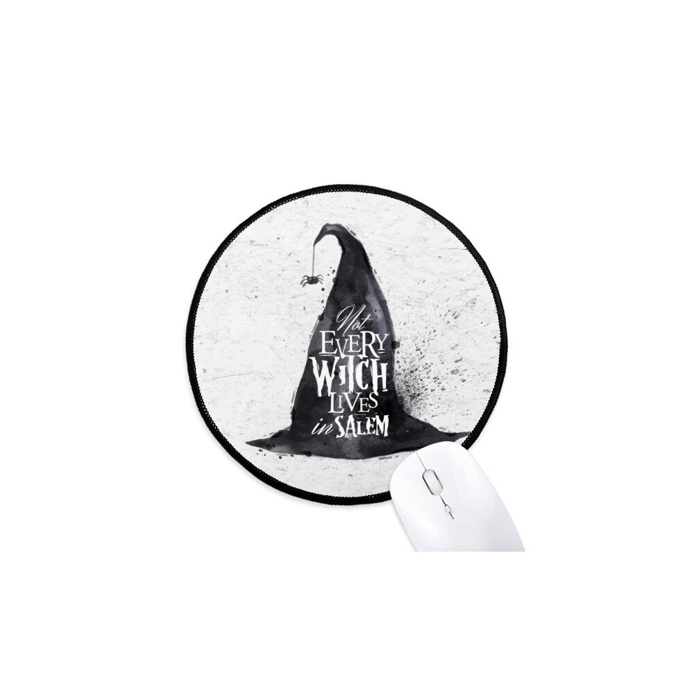 Ink Effect Wizard Hat Halloween Witch Mouse Pad Desktop Office Round Mat For Computer 697184821929