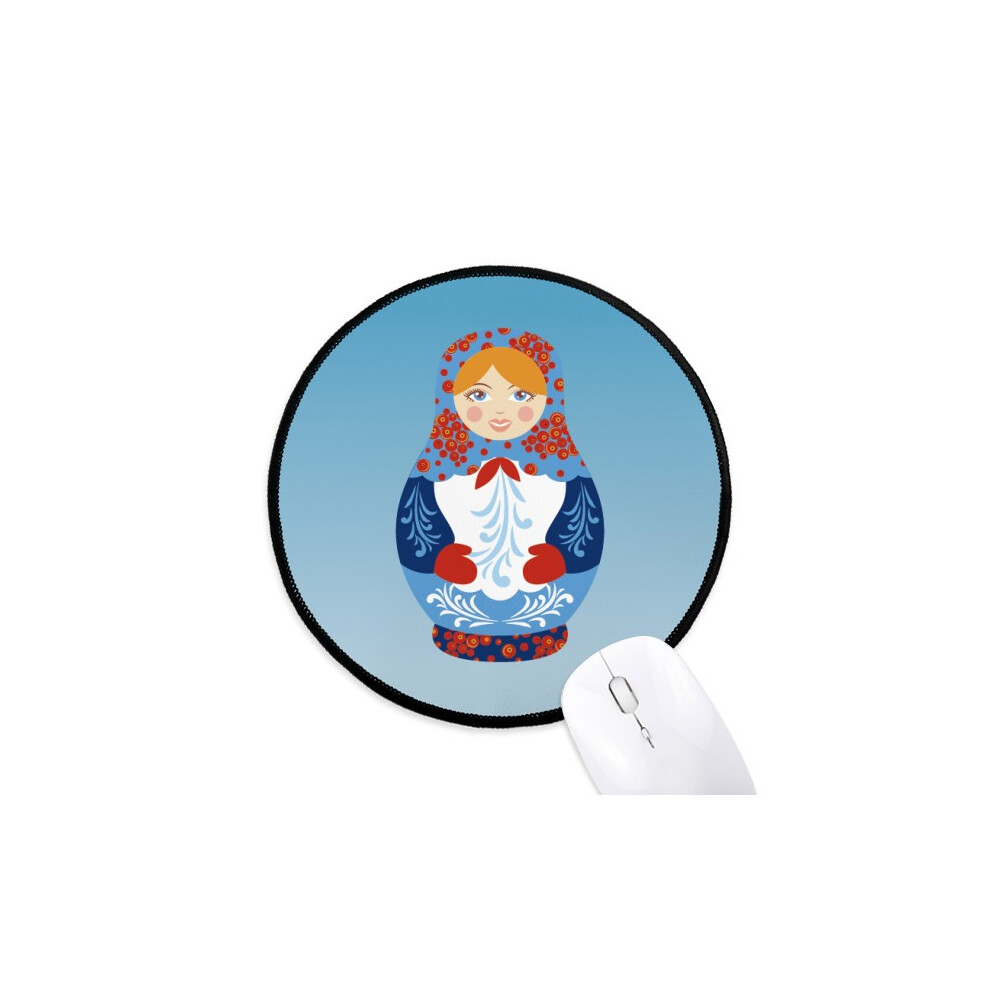 Russia Symbol Russian Dolls Pattern Mouse Pad Desktop Office Round Mat For Computer 697184822032