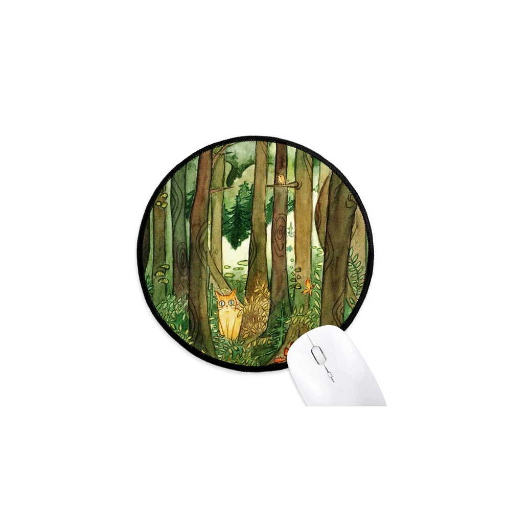 Miaoji Painting Cat S Mushroom Mouse Pad Desktop Office Round Mat For Computer 697184822124