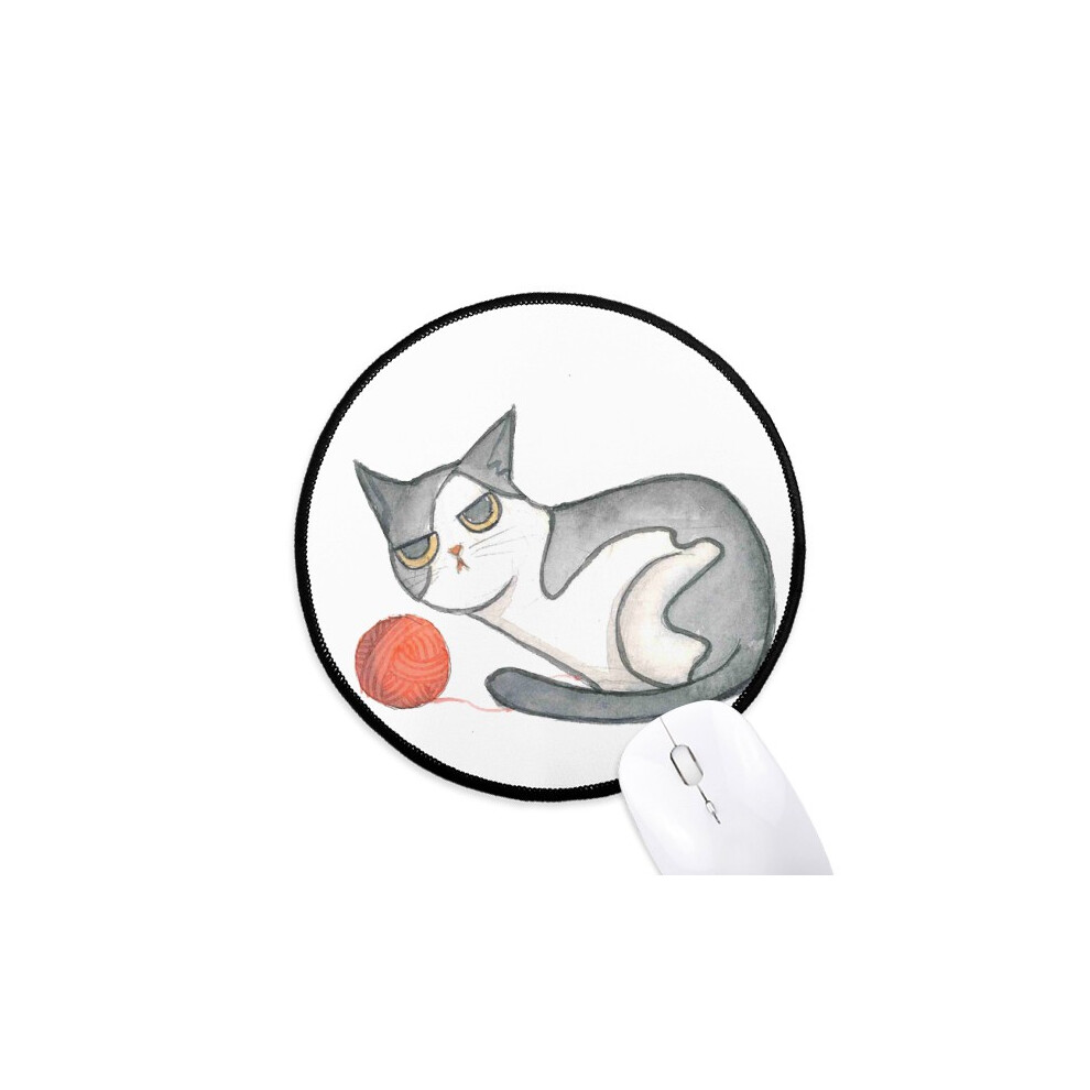 Miaoji Painting Watercolor Puppet Cat Mouse Pad Desktop Office Round Mat For Computer 697184822148