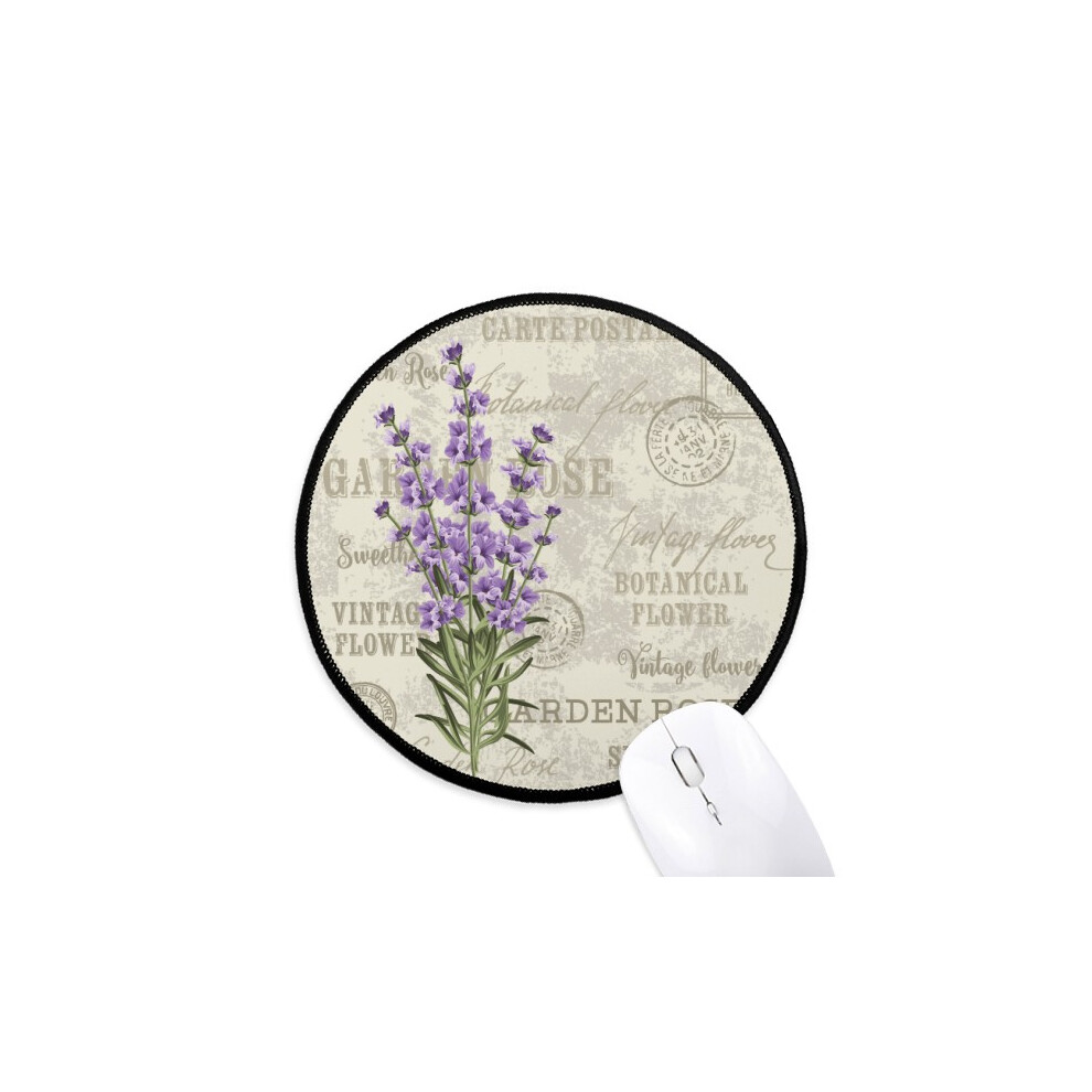Flower Mouse Pad Desktop Office Round Mat For Computer Purple/Lavender 697184822155