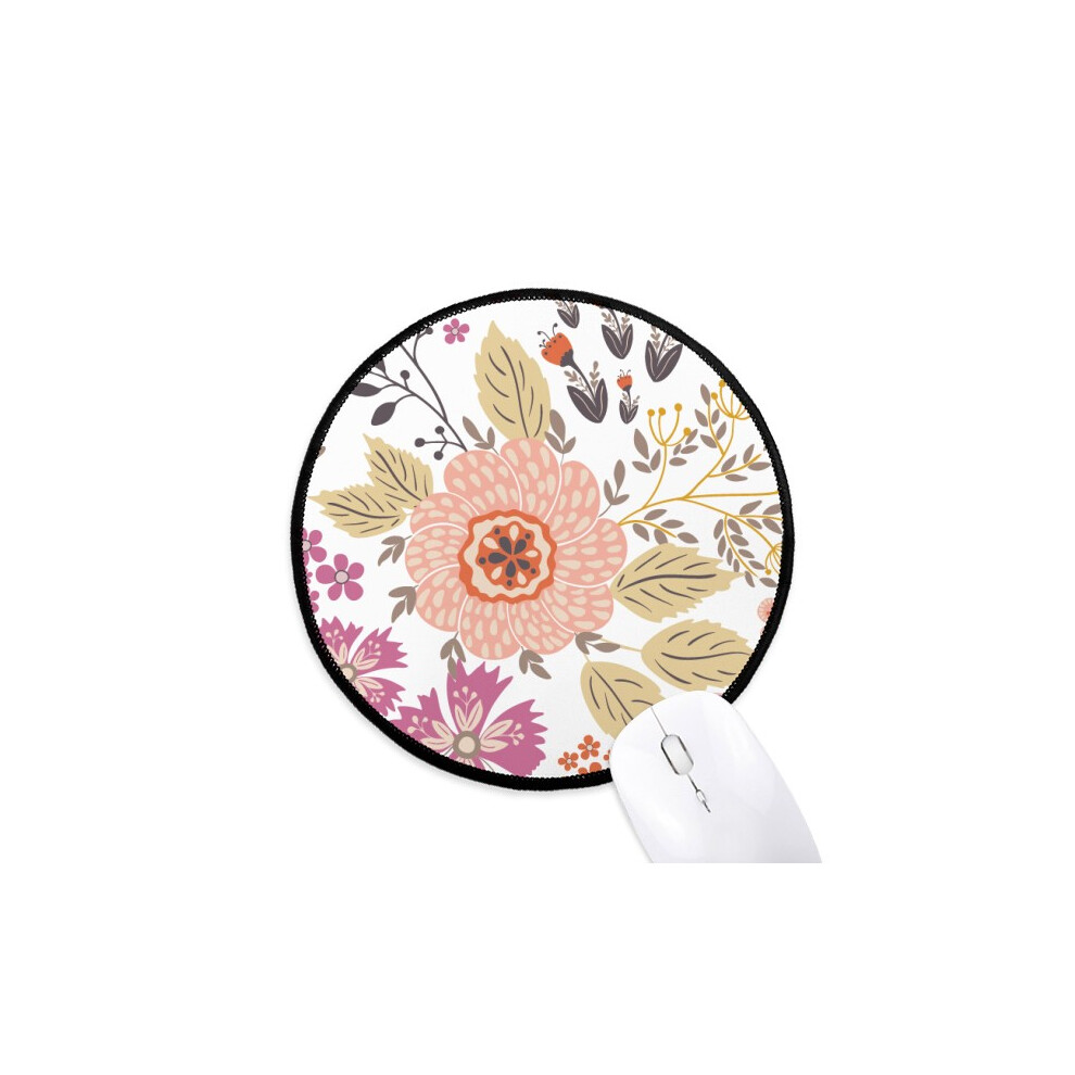 Dahlia Flower Paint Mouse Pad Desktop Office Round Mat For Computer 697184822230