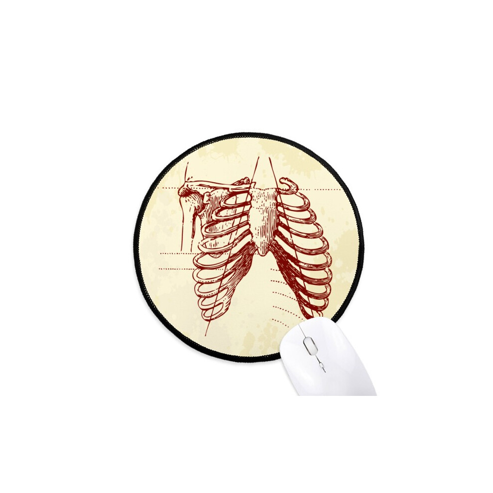 Rib Human Pleural Sketching Skeleton Mouse Pad Desktop Office Round Mat For Computer 697184822339