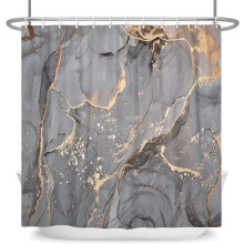(180x200cm) Waterproof Shower Curtain Bath Curtain Grey
