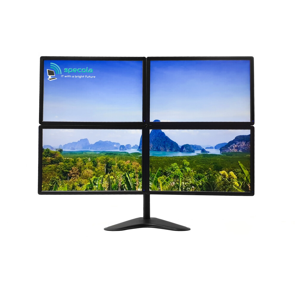 Multi Screen Quad Trading Monitor Bundle - 4 X 22" Monitors - Vga 5056813297859
