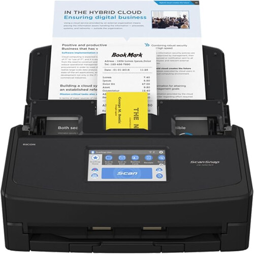 ScanSnap iX1600 Black Document Scanner 5GHz - Desktop, Double Sided with WiFi, Touchscreen
