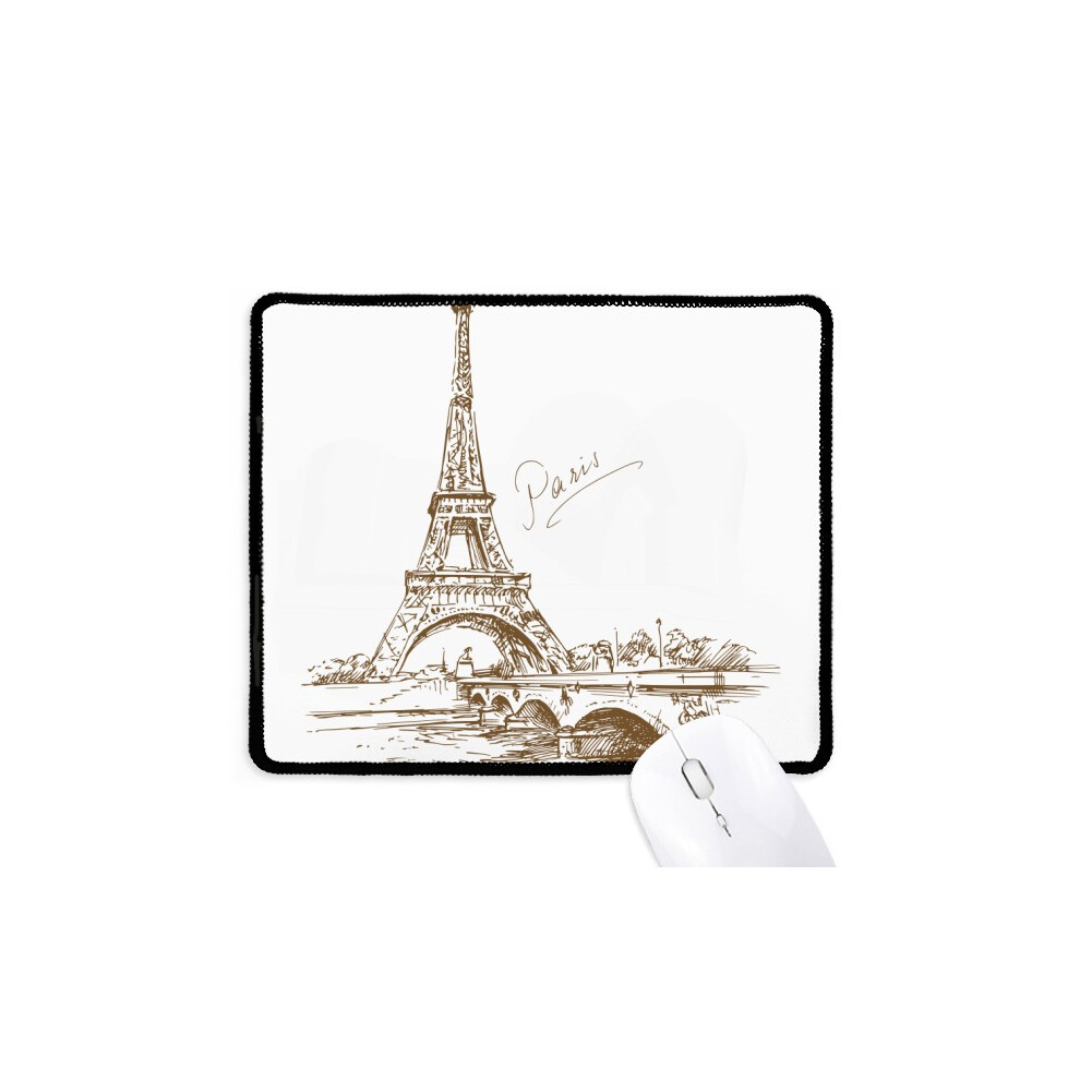 The Eiffel Tower Paris France Mousepad Stitched Edge Mat Rubber Gang Pad 697184822391