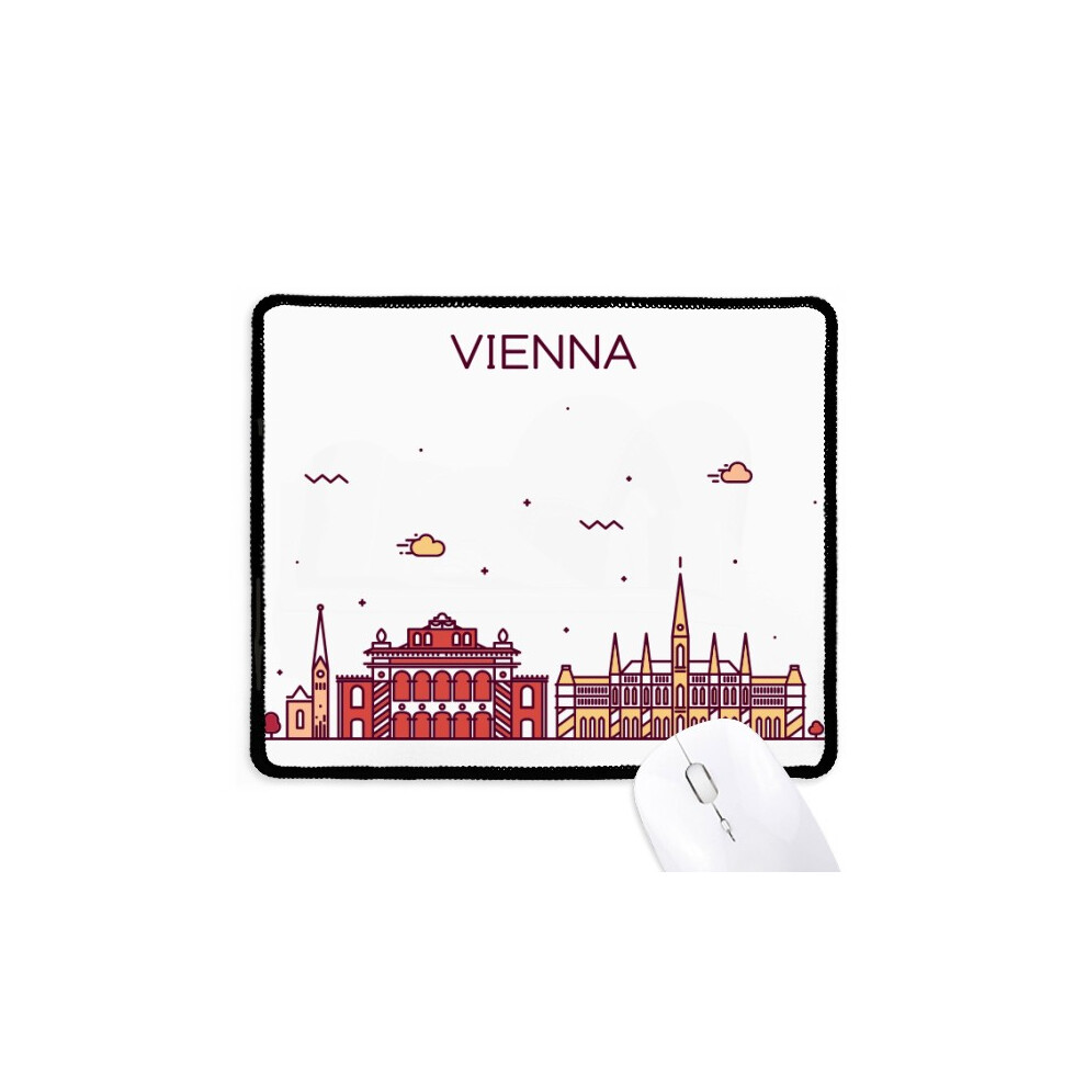 Vienna Austria Flat Landmark Pattern Mousepad Stitched Edge Mat Rubber Gang Pad 697184822414