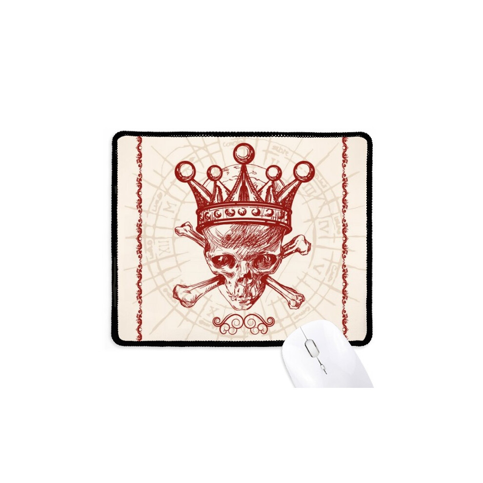 S Crown Skeleton Poker Card Pattern Mousepad Stitched Edge Mat Rubber Gang Pad Red 697184822650