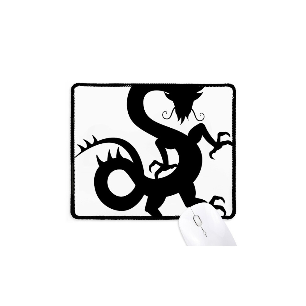 Dragon Outline China Chinese Pattern Mousepad Stitched Edge Mat Rubber Gang Pad 697184823015