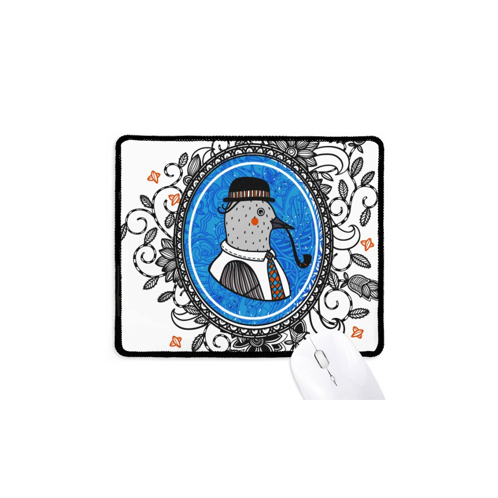 Pigeon Hat Flower Cartoon Illustration Mousepad Stitched Edge Mat Rubber Gang Pad 697184823039