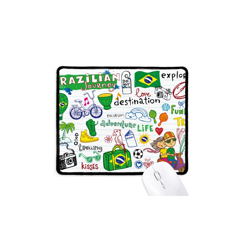 Adventure Life Brazil Journey Brazil Mousepad Stitched Edge Mat Rubber Gang Pad 697184823206