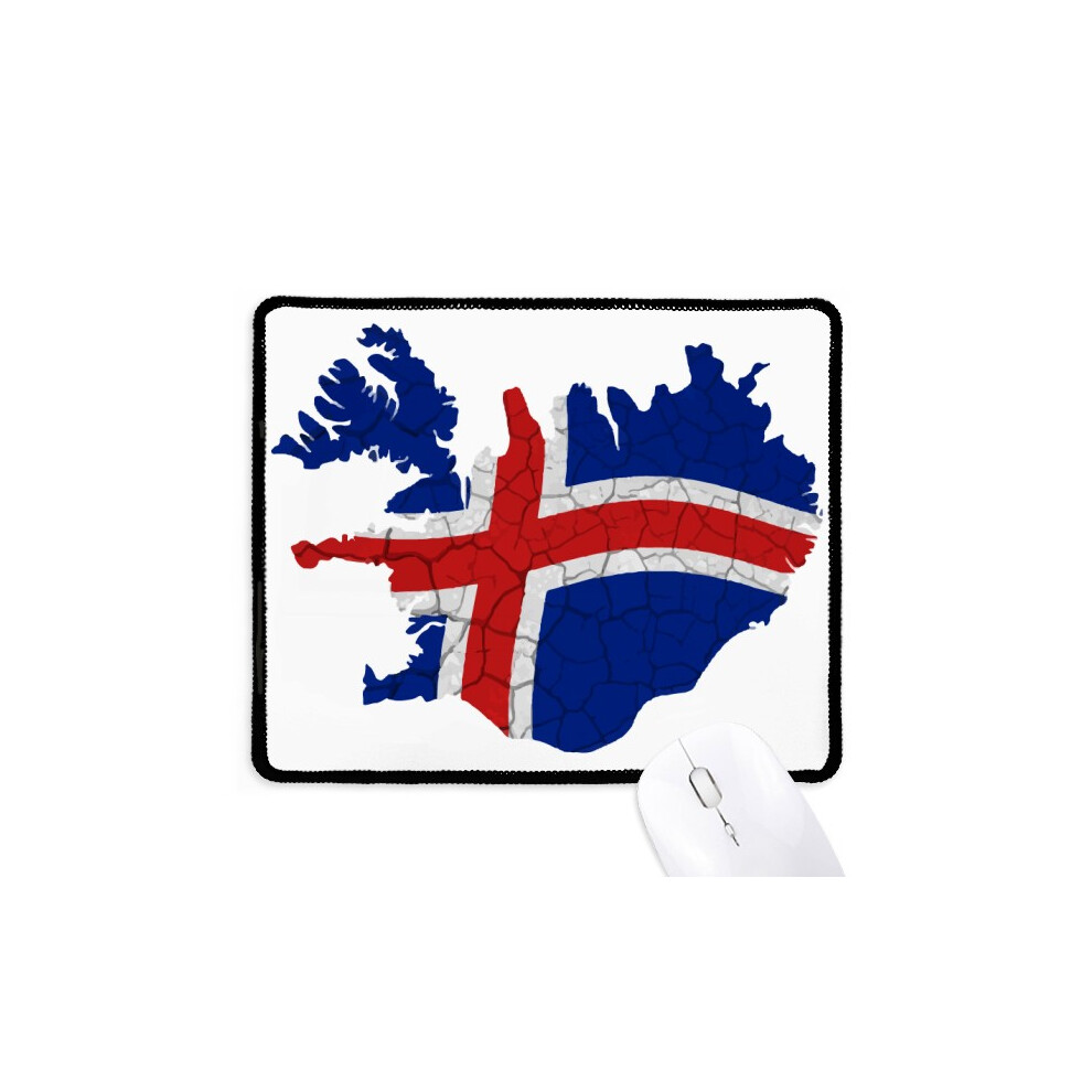 Map Iceland Flag Pattern Mousepad Stitched Edge Mat Rubber Gang Pad 697184823558