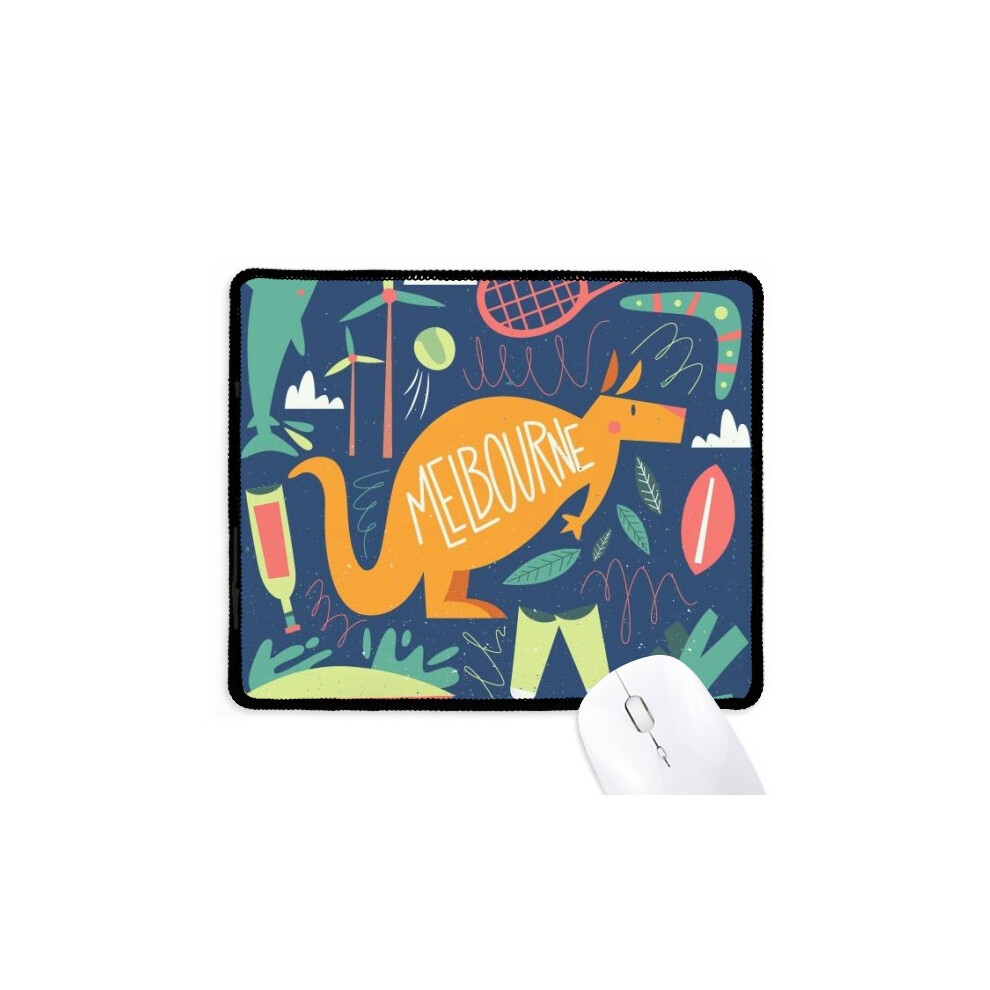 Melbourne Australia Kangaroo Tennis Surfing Mousepad Stitched Edge Mat Rubber Gang Pad 697184823572