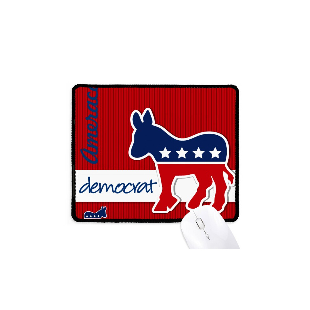 America Donkey Emblem Democrat Mousepad Stitched Edge Mat Rubber Gang Pad 697184823619