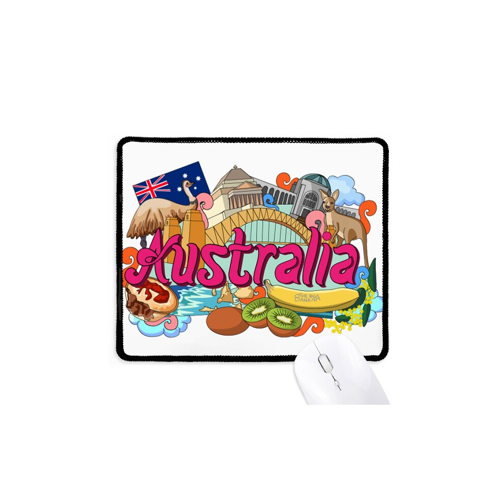 Kangaroo Harbour Bridge Australia Graffiti Mousepad Stitched Edge Mat Rubber Gang Pad 697184823701