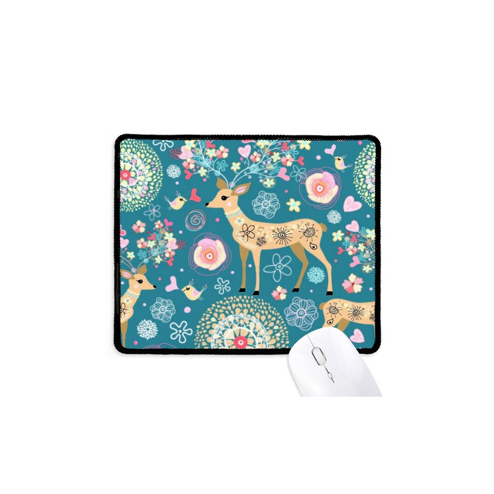 Flower Love Bird Deer Mousepad Stitched Edge Mat Rubber Gang Pad 697184823749