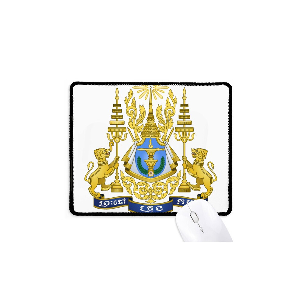 Phnom Penh Cambodia National Emblem Mousepad Stitched Edge Mat Rubber Gang Pad 697184823886