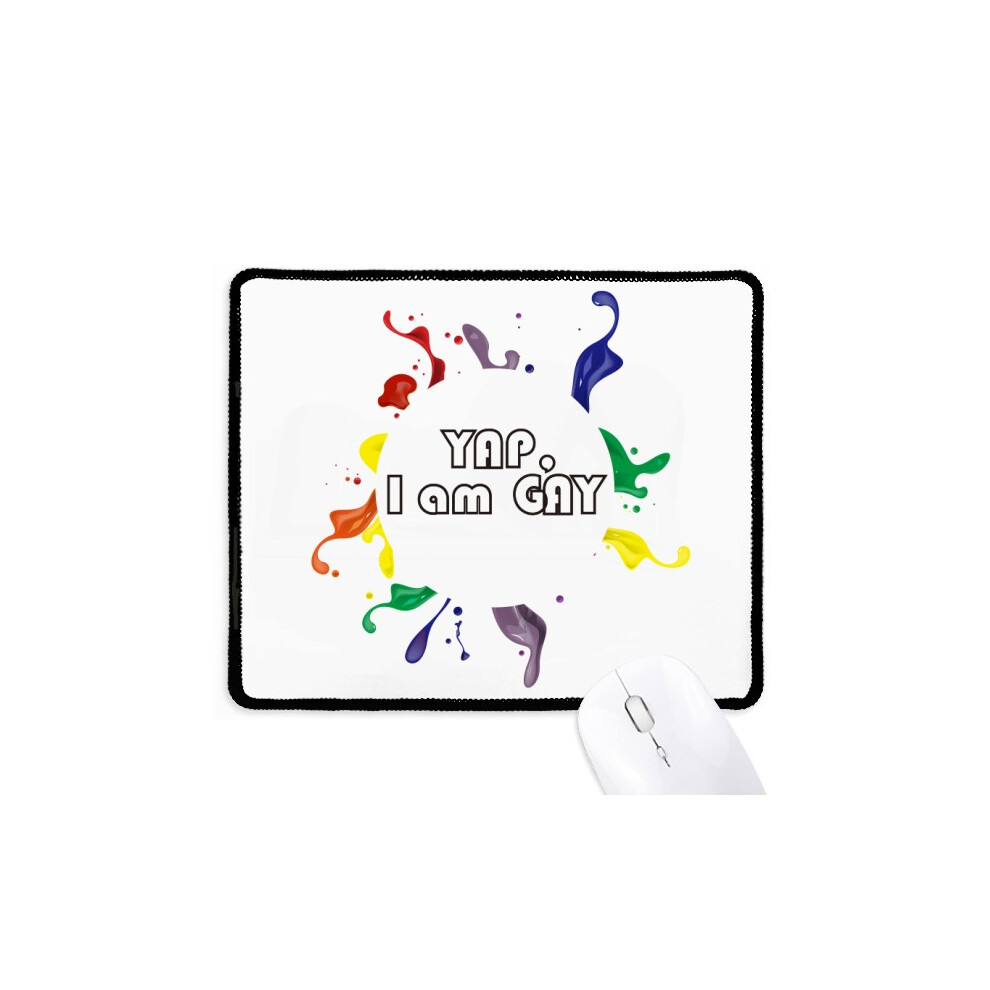 Lgbt Rainbow Flag Yap I Am Men Mousepad Stitched Edge Mat Rubber Gang Pad 697184823930