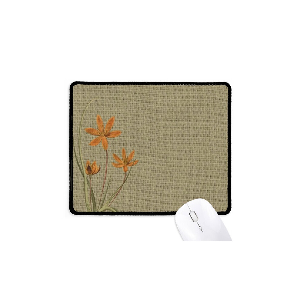Flax Orchid Tradition Design Embroidery Mousepad Stitched Edge Mat Rubber Gang Pad 697184823992