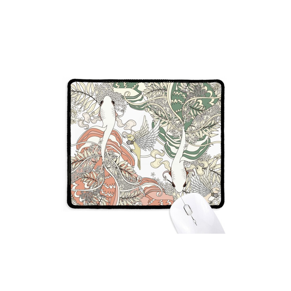 Ukiyo-E Wing Carp Bird Japan Mousepad Stitched Edge Mat Rubber Gang Pad 697184824289